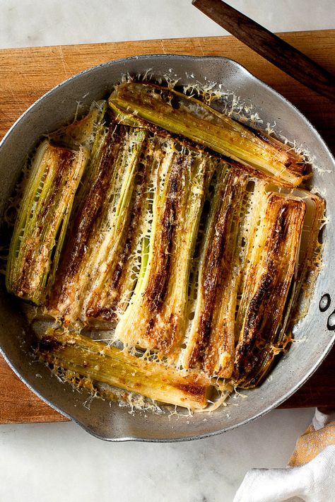 Leak Recipes Side Dishes, Leaks Recipe, Leak Recipes, Braised Leeks, Parmesan Recipe, Parmesan Recipes, Nyt Cooking, Vegetable Sides, Veggie Dishes