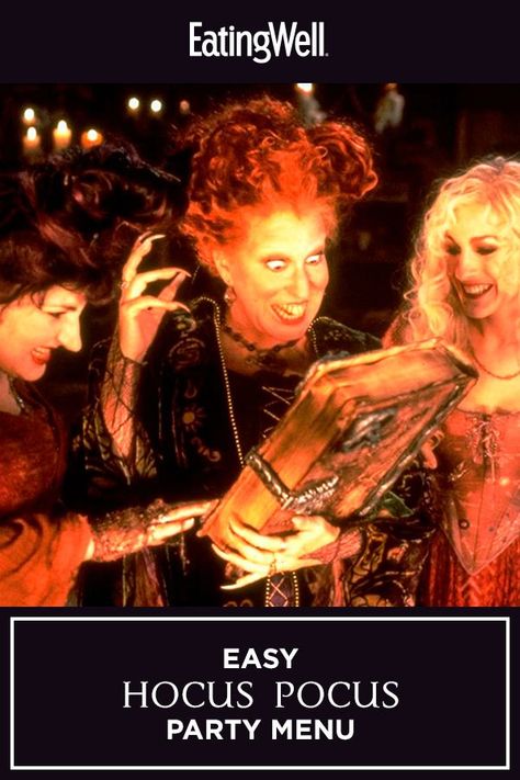 Food For Hocus Pocus Party, Hocus Pocus Tea Party, Hocus Pocus Themed Movie Night, Hocus Pocus Dinner Food, Hocus Pocus Meal Ideas, Hocus Pocus Themed Party Food, Hocus Pocus Menu Ideas, Hocus Pocus Recipes, Hocus Pocus Party Food For Kids