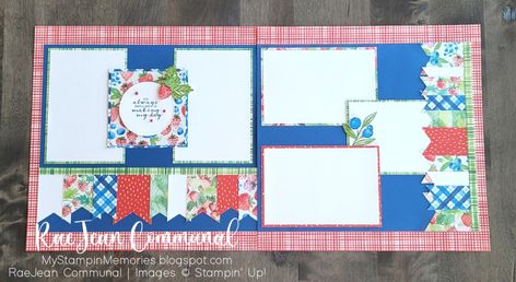 Sale-A-Bration Berry Blessings Scrapbook Layout Up Scrapbook, Sketches Challenge, Scrapbook Club, Summer Scrapbook, Family Scrapbook, Memory Scrapbook, Sketch Challenge, Photo Layouts, Scrapbook Sketches