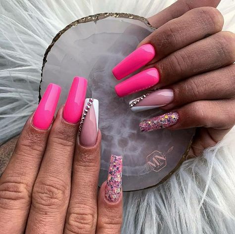 Fuschia Nails, Nextgen Nails, Bright Nails, Nails 2023, Pink Nail, Fire Nails, Nail Arts, Pink Nails, Nail Inspo