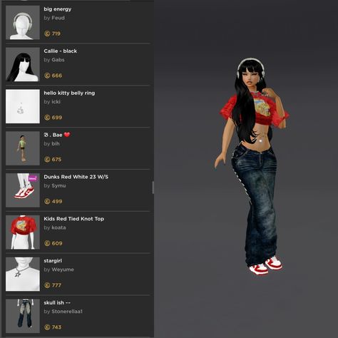 outfit inspired by the outfits I see at school Cheap Imvu Outfits, Imvu Face Ideas, Imvu Body, Imvu Face, Imvu Clothes, Imvu Fits, Imvu Baddie, Face Ideas, Imvu Outfits