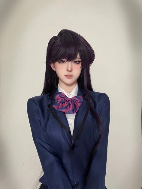 Save-Follow💙 Komi Cosplay, Cabello Aesthetic, San Cosplay, Sans Cosplay, Cosplay Inspo, Asian Cosplay, Komi Cant Communicate, Komi San, Kawaii Cosplay