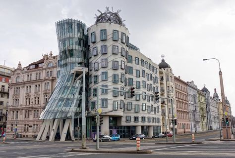 Dancing House, Prague Dancing House Prague, The Dancing House, Ginger House, Dancing House, Deconstructivism, Gaudi Barcelona, Geometric Shapes Design, Famous Architecture, Ginger Rogers