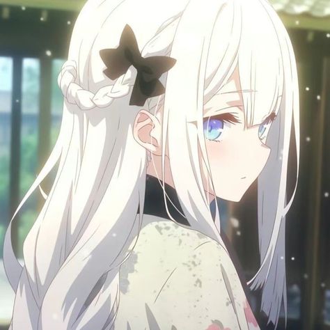 White Girl Pfp, White Hair Pfp, Pfp Cute Anime, Cute Anime Pfp, 5 Anime, Anime Artwork Wallpaper, Anime Monochrome, Anime Couples Drawings, Cute Anime Pics