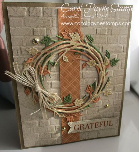 Stampin Up 2023 Fall Cards, Thanksgiving Wreath Cards, Fall Cards Stampin Up Autumn 2023, Tim Holtz Funky Wreath Cards, Stampin Up Thanksgiving Card, Thanksgiving Hand Made Cards, Handmade Fall Cards Ideas, Grateful Cards Handmade, Fall Stampin Up Card Ideas