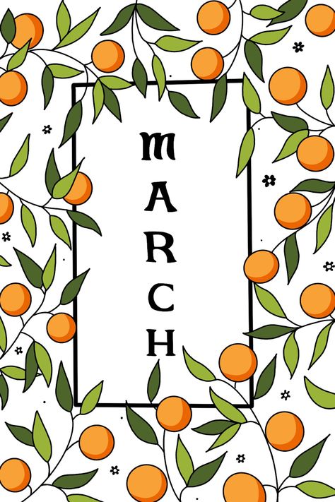 Spring Calendar Ideas, March Title Page, Art Supplies Labels, Bullet Journal On Ipad, Month Illustration, Work Calendar, March Bullet Journal, Bullet Journal Ideas Templates, Journal Inspiration Writing