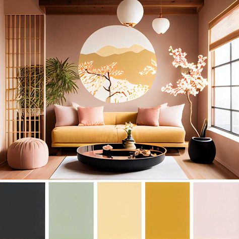 Create the Perfect Japandi Style for Your Dining Room, Living Room & Bedroom • 333+ Images • [ArtFacade] Japanese Room Bedrooms, Japanese Living Room Ideas, Japanese Style Living Room, Japan Room, Asian Living Room, Japanese Living Room, Japandi Interiors, Young Miko, Japanese Room