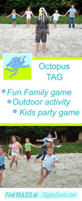 Octopus Tag Outdoor Family Game- Get the Kids Outdoors- Fun Party Game for Kids - Ziggity Zoom Octopus Tag, Ocean Themed Activities, Under The Sea Games, Outdoor Games For Preschoolers, Ocean Games, Games For Preschoolers, Recess Games, Gym Games For Kids, Family Games Outdoor