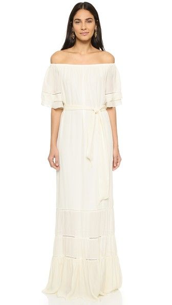 Rachel Zoe Dropped Shoulder Gown #Shopbop Peasant Style Dress, Chemise Dress, Boho Beautiful, Peasant Style, White Dresses For Women, Romantic Dress, Under Dress, Peasant Dress, Rachel Zoe