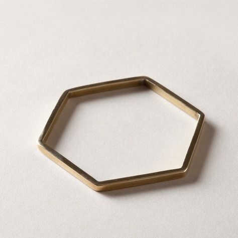 Hexagon Bangles Gold, Hexagon Bangle, Hexagon Bracelet, Anklet Designs, Bangles Gold, Jewelry Design Drawing, Trending Bracelets, Geometric Bracelet, Fair Trade Jewelry