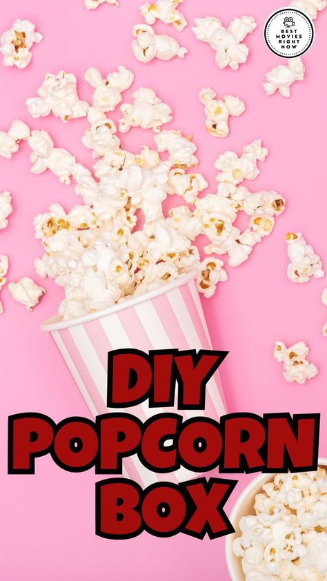 DIY Popcorn Box Diy Popcorn Boxes, Popcorn Box Diy, Movie Night With Friends, Diy Popcorn, Popcorn Boxes, Night With Friends, Family Diy, Popcorn Box, Movie Night