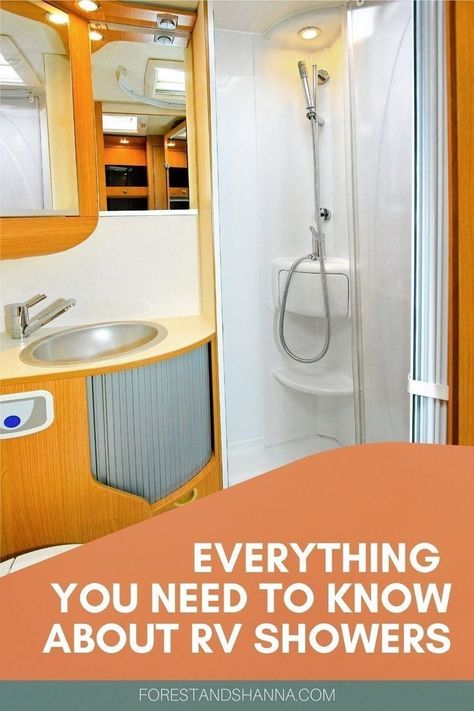 How To Shower, Rv Life Hacks, Curved Curtain Rods, Rv Floor Plans, Dry Camping, Shower Style, Rv Living Full Time, Camping Shower, Camping Style