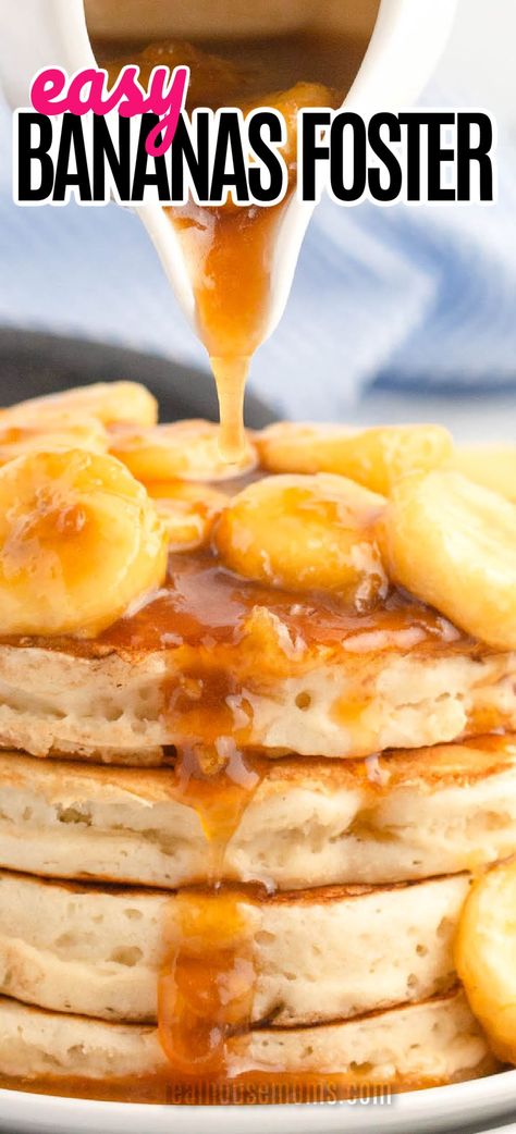 Pancakes With Banana Topping, Fried Banana Pancakes, Banana Pancake Topping, Banana Sauce For Pancakes, Banana Foster Topping, Banana Syrup For Pancakes, Banana Topping For Pancakes, Banana Foster Sauce, Bananas Foster Pancakes