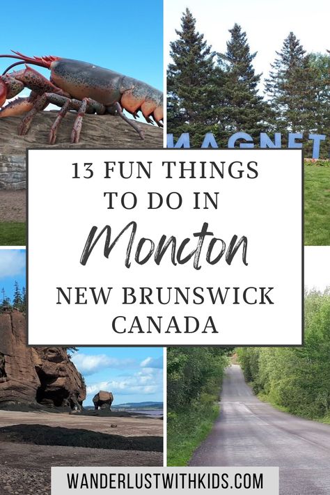 Discover the best things to do in Moncton New Brunswick, from experiencing Magnetic Hill to visiting Hopewell Rocks, or strolling along the river front (and maybe seeing the tidal bore). Eastern Canada Road Trip, Magnetic Hill, Hopewell Rocks, New Brunswick Canada, Centennial Park, Canada Road Trip, Eastern Canada, Tourist Sites, Family Friendly Activities