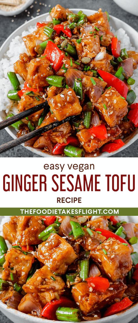 Ginger Dinner Recipes Vegetarian, Ginger Tofu Recipes, Vegetarian Wok Recipes, Tofu Wok Recipes, Wok Recipes Vegetarian, Vegan Ginger Recipes, Tofu And Vegetables Recipes, Tofu With Vegetables, Healthy Tofu Recipes