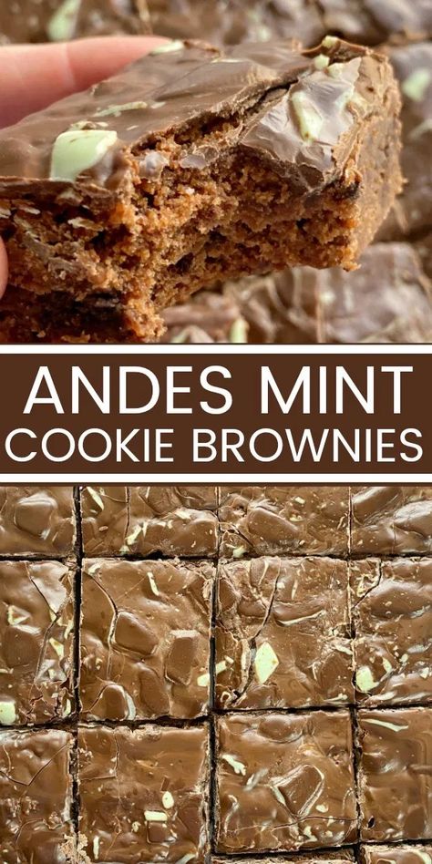 Andes Mint Recipes, Mint Brownies Recipe, Cheesecake Strawberries, Grasshopper Cookies, Andes Mint Cookies, Andes Mint Chocolate, Andes Mints, Whiskey Sour Recipe, Cookie Brownies