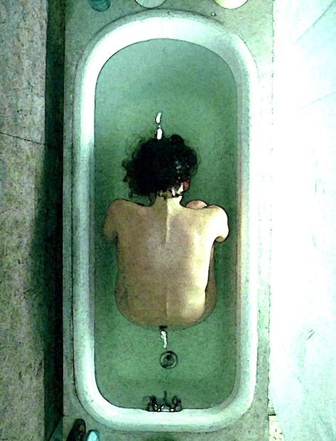 Emotional Reference Photos, Dysphoria Painting, Painting My Feelings, Requiem For A Dream Aesthetic, Depersonalisation Art, Emotionalism Art, Emotion Art, Bathtub Art, Emotions Art