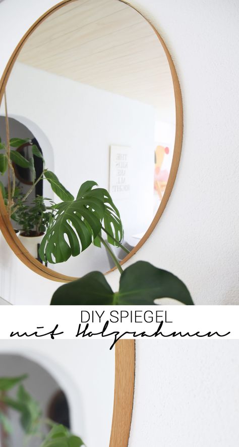 DIY Spiegel: So macht ihr einen Spiegel Rahmen aus Holz selber – Bonny und Kleid Spiegel Diy, Bad Inspiration, Diy Holz, Mirror Table, Tiny House, Mirror, Pins, Quick Saves, Home Decor