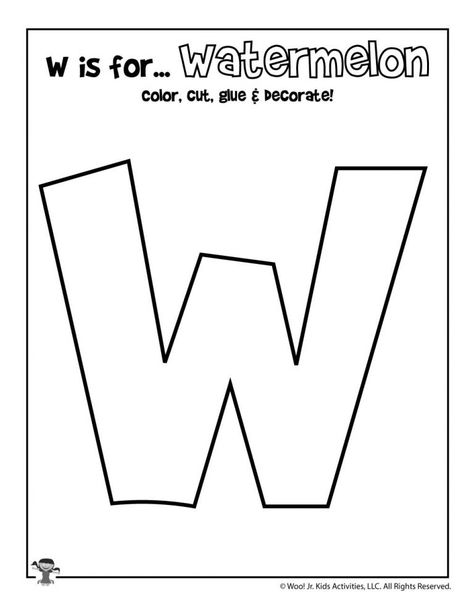 Letter W Worksheets & Crafts | Woo! Jr. Kids Activities Letter W Crafts For Preschoolers, W Activities For Preschool, Letter W Activities For Preschool, Letter W Craft, Letter W Crafts, Letter W Activities, Coloring Pages For Preschool, Daycare Curriculum, Alphabet Letter Activities