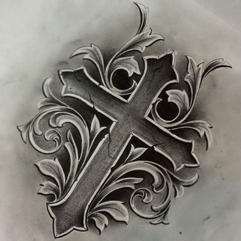 Filigree Drawing, Cross Tattoo Design, Cruz Tattoo, Tattoo Painting, Cross Drawing, 16 Tattoo, Filigree Tattoo, Cross Tattoo For Men, Muster Tattoos