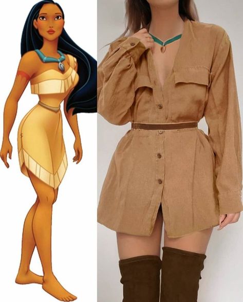 Disney Princess Inspired Dresses, Pocahontas Outfit, Disney Princess Inspired Outfits, Disney Bound Outfits Casual, Princess Inspired Outfits, Disney Princess Costumes, Disney Princess Outfits, Disney Themed Outfits, Cute Disney Outfits