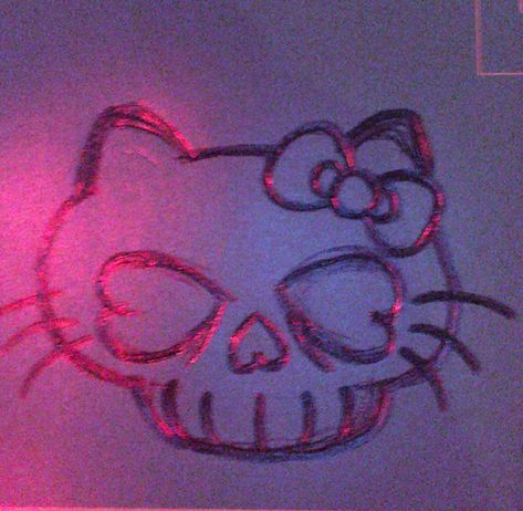 Mini Graffiti Drawings, Graffiti Ideas Aesthetic, Hello Kitty Graffiti Art, Graffiti Doodles Ideas, Graffiti Style Art To Draw, Graffiti Doodles Easy, Hello Kitty Draw, Graffiti Drawing Sketches, Easy Grafitti Art