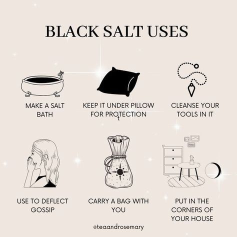 Salt Around Home For Protection, Black Salt Uses, Black Salt Witchcraft, How To Make Black Salt, Black Salt, Black Salt Recipe, Negative Person, Money Spells That Work, Grimoire Book