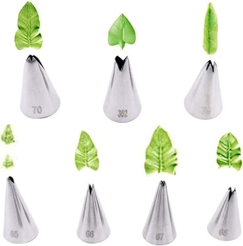 Amazon.com: Leaf Piping Tips, Hsxxf 7PCS Russian Piping Tips Stainless Steel Piping Tips Piping Nozzles Cake Piping Icing Nozzles Cake Decorating Tips Set for DIY Baking Tools (7PCS Leaf): Home & Kitchen Pastry Kitchen, Russian Piping Tips, Piping Nozzles, Icing Nozzles, Cake Piping, Icing Piping Nozzles, Piping Techniques, Icing Piping, Frosting Tips