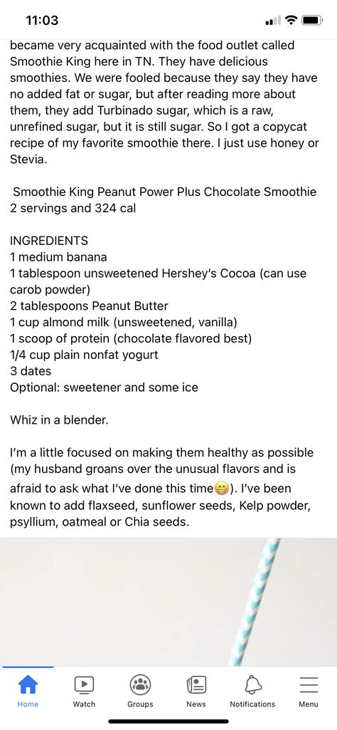 Smoothie King Recipes Copycat Peanut Power Plus, Copycat Smoothie King, Peanut Power Plus Smoothie King Recipe, Smoothie King Peanut Power Plus Recipe, Smoothie King Recipes Copycat, Smoothie King Recipes, Protien Smoothies Recipes, Nutribullet Smoothies, Chocolate Peanut Butter Smoothie