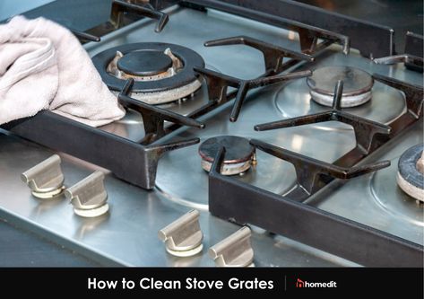 How To Clean Gas Cooktop Grates, Clean Stove Top Grates, Clean Stovetop, Clean Stove Grates, Kitchen Exhaust Fans, Clean Stove Top, Clean Stove, Baking Soda And Vinegar, Self Cleaning Ovens