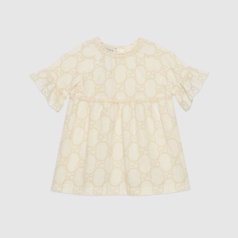 Shop the White GG Broderie Baby Anglaise Dress at GUCCI.COM. Enjoy Free Shipping and Complimentary Gift Wrapping. Luxury Baby Fashion, Anglaise Dress, Luxury Baby Clothes, Baby Gril, Gucci Baby, Bear Outfits, Dress Gift, Girl Dresses