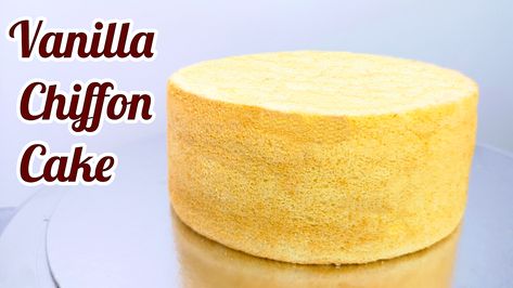 Vanilla Chiffon Cake Recipe, Vanilla Chiffon Cake, Fluffy Sponge Cake, Homemade Cupcake Recipes, Chiffon Cake Recipe, Japanese Pastries, Cake Fails, Healthy Cakes, Cake Filling