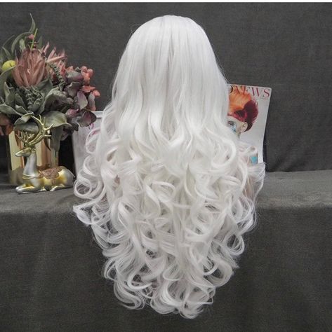 Snow White Hair, Wave Lace Front Wig, White Hair Color, Ombre Highlights, Wig Stand, Curly Lace Front Wigs, Long Wavy Hair, Abdominal Pain, Anime Hair