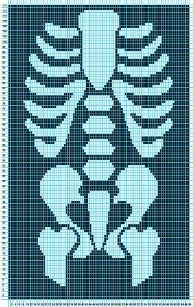 Skeleton Jumper, Skeleton Sweater, Crochet Grid, Skirt Crochet, Graph Crochet, Art Perle, Pixel Crochet, Tapestry Crochet Patterns, Crochet Design Pattern