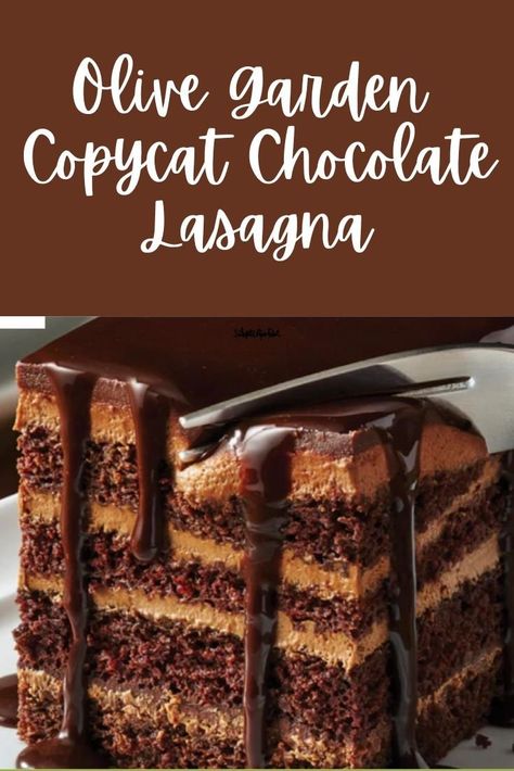 Olive Garden Copycat Chocolate Lasagna — SavingsMania Copycat Olive Garden Chocolate Lasagna, Lasagna Cake Recipe, Olive Garden Desserts Copycat, Olive Garden Chocolate Lasagna Recipe, Chocolate Lasagna Olive Garden, Olive Garden Chocolate Lasagna, Olive Garden Desserts, Lasagna Desserts, Chocolate Lasagna Cake