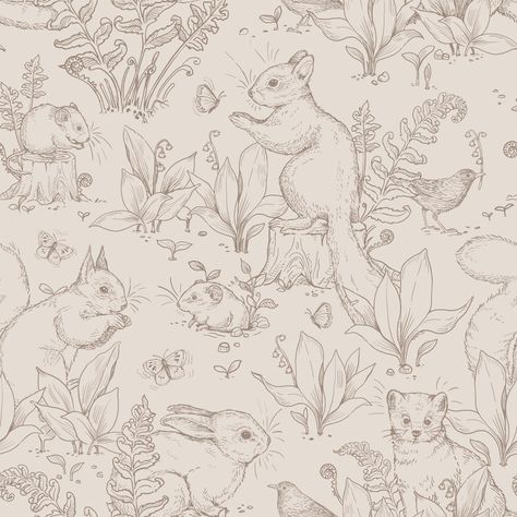 Vintage Rabbit Wallpaper, Forest Friends Wallpaper, Vintage Nursery Wallpaper, Woodland Animal Wallpaper, Boy Nursery Wallpaper, Air Balloon Wallpaper, Baby Nursery Wallpaper, Whimsical Wallpaper, Deer Wallpaper