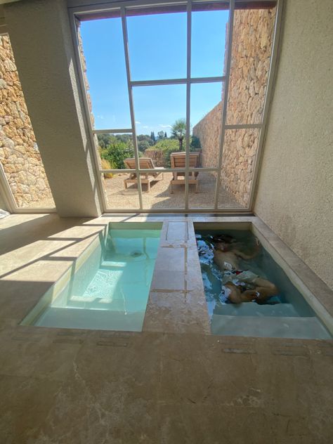 Cold Plunge In House, Indoor Plunge Pool, Cold Plunge And Sauna Room, Indoor Cold Plunge Pool, Built In Cold Plunge, Sauna And Cold Plunge Bathroom, Sauna And Cold Plunge Room, Indoor Cold Plunge, Cave Pool Indoor