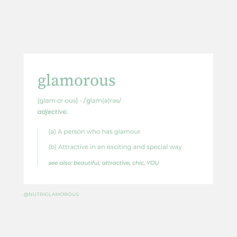 WHAT DOES GLAMOROUS MEAN TO YOU? 🤔 Being Glamorous can mean many different things for a group of people, some might say that are elegant chic people, others might say that is an attractive person but you can always be glamorous just by being yourself. Grayromantic Meaning, Glamor Quotes, Chic Meaning, Glam Marks Illustration, Glamorous Quotes, Glamour Magic Affirmations, Elegant Chic, Eye Makeup Tutorial, Makeup Tutorial