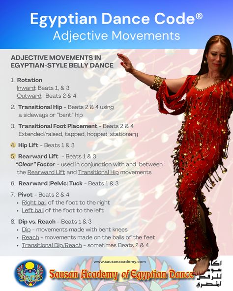 Adjective movements in Egyptian-style belly dance Arab Desserts, Belly Dance Moves, Egyptian Dance, Dancing Lessons, Belly Dance Lessons, Women Tips, Belly Dance Outfit, Egyptian Style, Dance Outfit