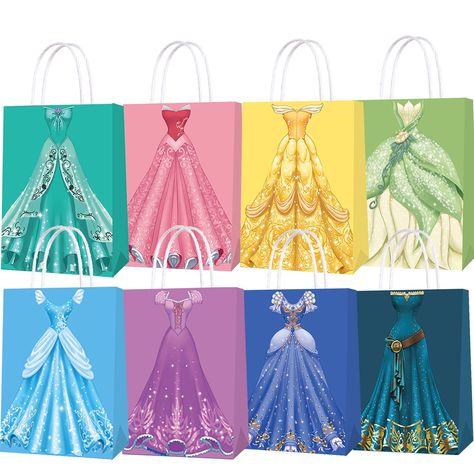 PRICES MAY VARY. What you will get:16pcs Beautiful Princess gift bags include 8 patterns. Perfect Size:Each Princess party favor bag is approx 8.3"*5.9"*3.2",suitable to place the candies,treats,small toys,etc. High Quality:These Princess goodie bags with handles are well made of high quality sturdy kraft paper with bottom sealed,durable and sturdy. Suitable Occasions:Perfect for Princess Themed Kids Adults Birthday Party Supplies Decorations. Our top priority is customer satisfaction,so if you Pool Party Treats, Princess Birthday Party Food, Princess Gift Bags, Disney Princess Theme Birthday Party, Princess Themed Birthday Party, Birthday Party Treat Bags, Princess Party Bags, Princess Birthday Party Decorations, Princess Theme Birthday