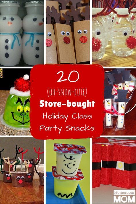 20 Store-bought Winter Holiday Class Party Snack Ideas for room parents Class Party Snacks, Holiday Party Snacks, Class Snacks, Classroom Holiday Party, Christmas Party Snacks, Classroom Christmas Party, Christmas Party Treats, School Holiday Party, School Christmas Party