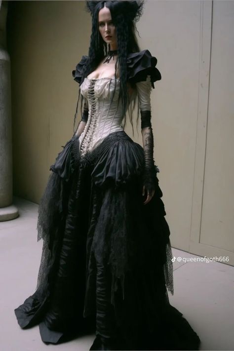 Gothic Outfits Aesthetic, Goth Gown, Gothic Couture, Goth Wedding Dresses, Victorian Wedding Dress, Vampire Clothes, Gothic Wedding Dress, Couture Gown, Fashion Moodboard