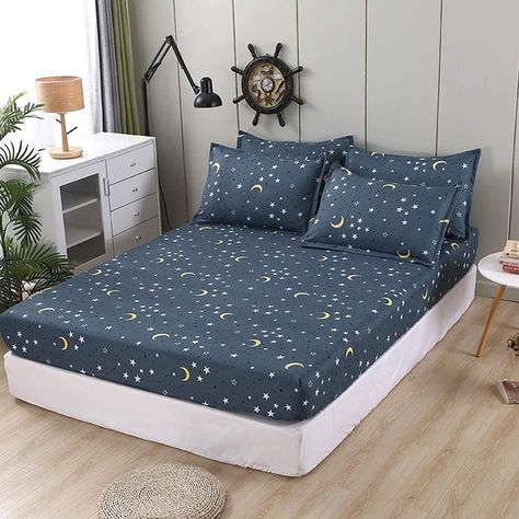 Yellow Bed Sheets, Navy Bed, Bed Protector, Bed Cover Sets, Fitted Bed, Yellow Bedding, Space Bedding, Fitted Bed Sheets, Mattress Cover