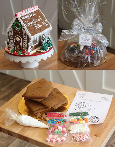 Fresh-baked Gingerbread House Kits! Build Your Own Gingerbread House Kit, Gingerbread House Kits Diy, Gingerbread House Box Ideas, Diy Gingerbread House Kit, Christmas Cookie House, Gingerbread House Diy, Diy Gingerbread House, Gingerbread House Kit, Cookie Kits