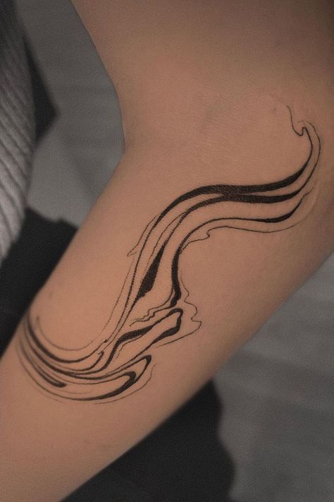 32 Magnificent Wave Tattoo Designs Swirl Tattoo, Wave Tattoo, Female Tattoo, Swirl, Tattoo Ideas, Tattoo Designs, Tattoos, White, Black