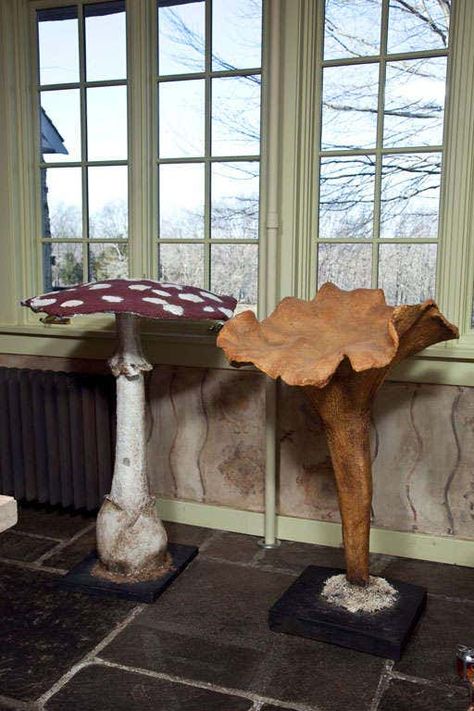 Papier Mache Mushrooms For Sale at 1stDibs | paper mache mushrooms, paper mache mushroom ornaments, giant paper mache mushroom Giant Decorations Diy, Paper Mache Props, Paper Mache Chair, Giant Paper Mache, Paper Mache Decor, Paper Mushrooms, Paper Mache Tree, Paper Mache Projects, Mushroom Crafts