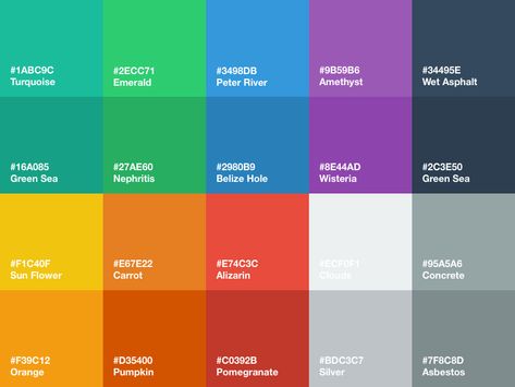 Ui Color Palette, Flat Design Colors, Flat Color Palette, Ui Color, Crazy Color, Logo Game, Flat Ui, Webdesign Inspiration, App Design Inspiration