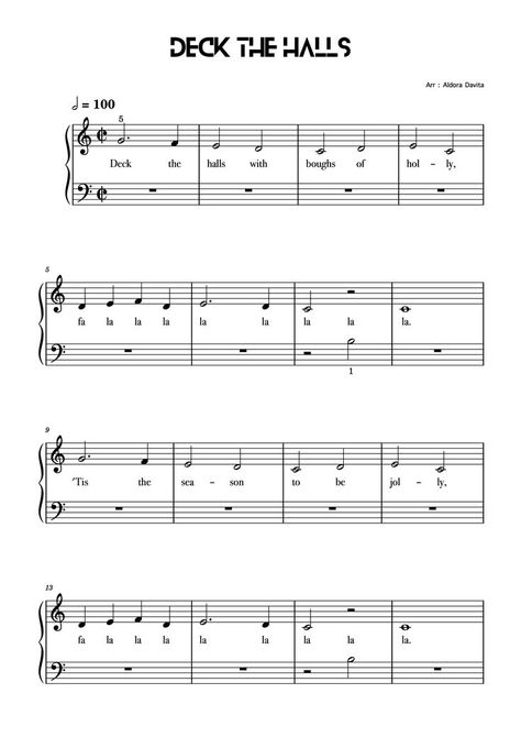 Deck The Halls Lyrics, Instruments Piano, Christmas Piano Sheet Music, Piano Christmas, Christmas Tutorial, Easy Deck, Christmas Piano, Piano Sheet, Deck The Halls