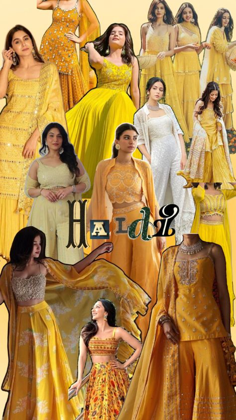 Yellow, Indian outfits, haldi, sharara Haldi Guest Outfit, Haldi Look, Haldi Outfits, Haldi Outfit, Guest Outfit, Outfit Inspo