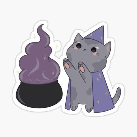 Witch Stickers Printable, Witches Stickers, Cool Stickers Aesthetic, Designer Stickers, Witchy Stickers, Witch Stickers, Cats Stickers, Imprimibles Halloween, Ugly Cat